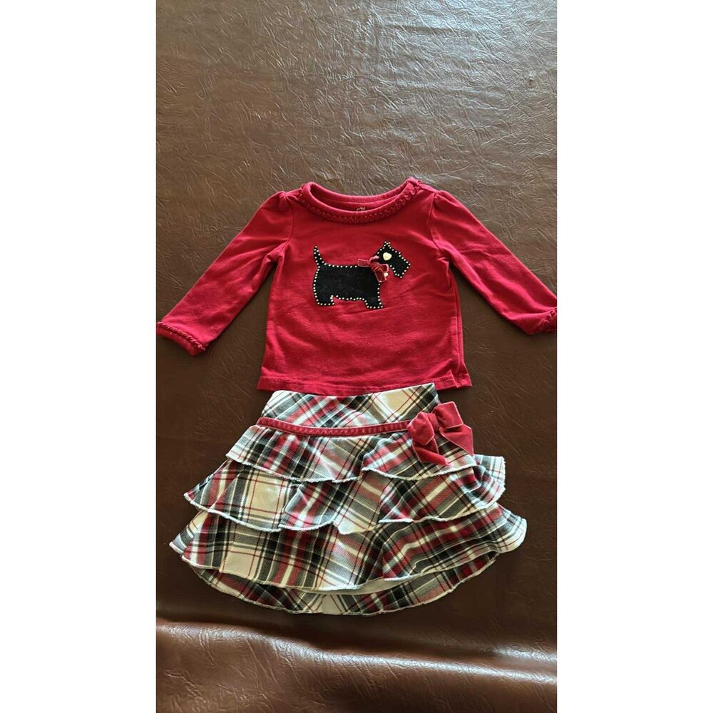 1989 Place Baby Girl  2 Piece Outfit 6-9 Months Shirk and Top Dog on Front
